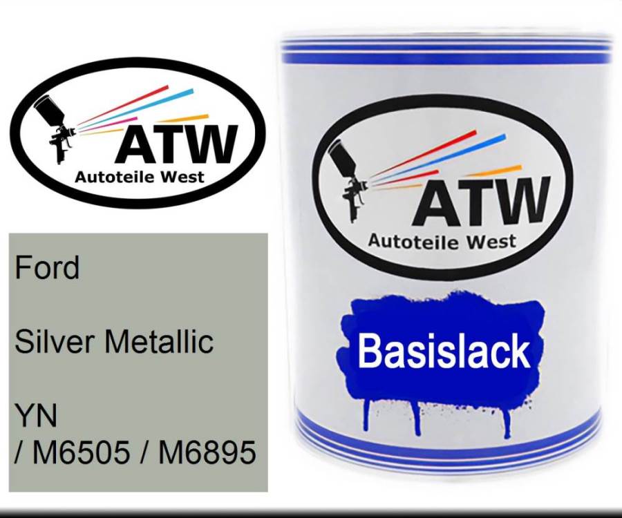 Ford, Silver Metallic, YN / M6505 / M6895: 1L Lackdose, von ATW Autoteile West.